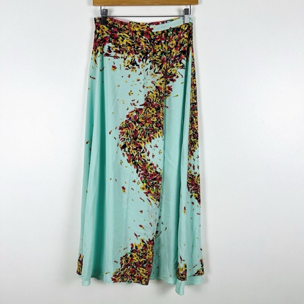 Dolores Promesas Heaven Silk Wrap Midi Skirt sz 38‎ US 4 Floral Boho Feminine